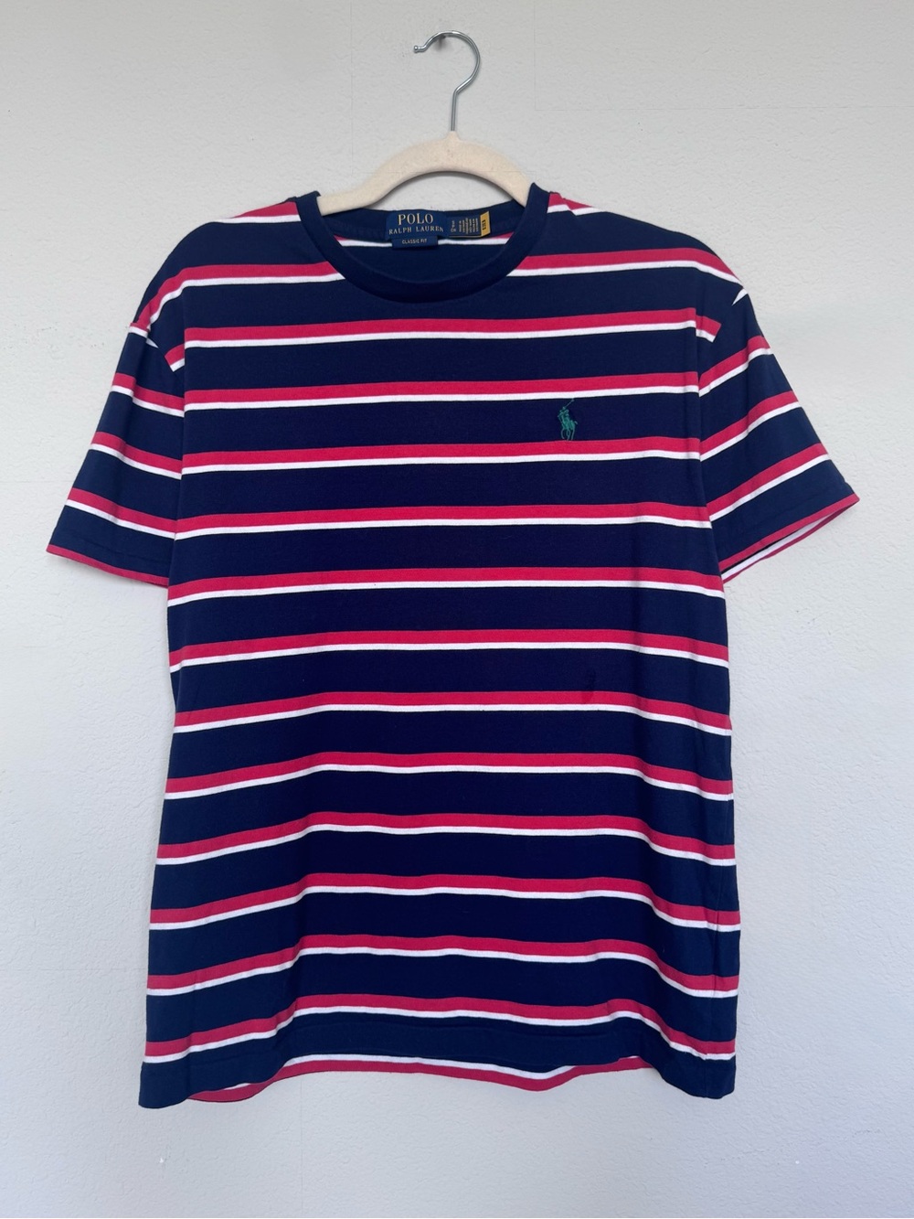 Polo Ralph Lauren Men’s Classic Fit Striped T-Shirt | Navy, Red, & White